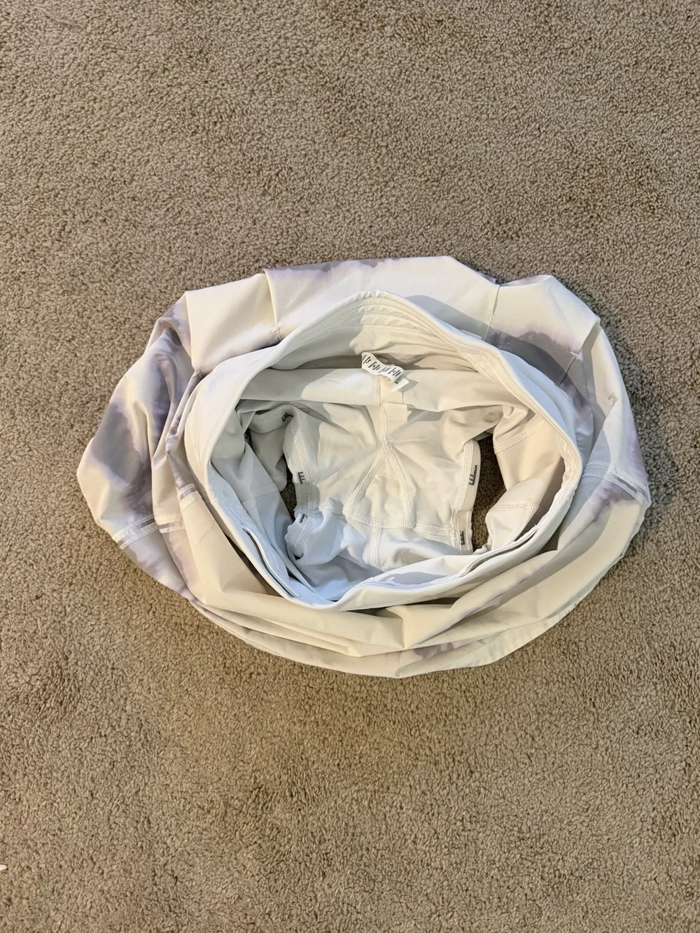 lululemon athletica White and Light Gray Tie-Dye Skater Skirt